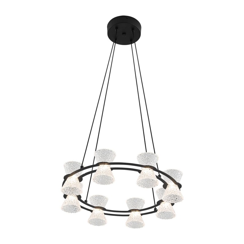 8341/28L LEDIO LN26 228 черный/прозрачный металл/акрил Люстра подвесная LED 28W 3000K 220V VINORA