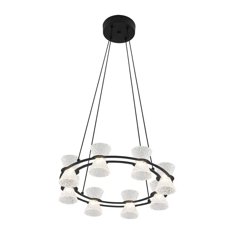 8341/28L LEDIO LN26 228 черный/прозрачный металл/акрил Люстра подвесная LED 28W 3000K 220V VINORA