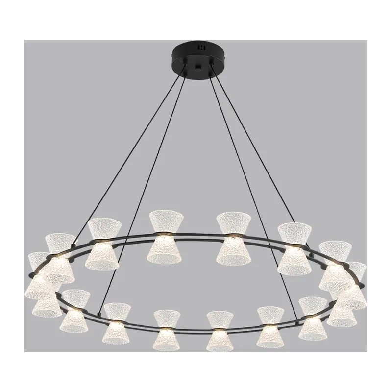 8341/54L LEDIO LN26 228 черный/прозрачный металл/акрил Люстра подвесная LED 54W 3000K 220V VINORA 4