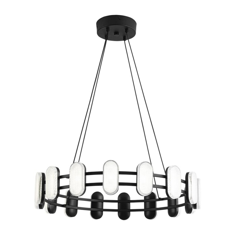 8342/35L LEDIO LN26 226 черный/белый металл/акрил Люстра подвесная LED 35W 4000K 220V OVELA