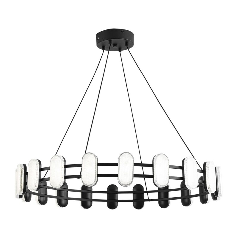 8342/40L LEDIO LN26 226 черный/белый металл/акрил Люстра подвесная LED 40W 4000K 220V OVELA