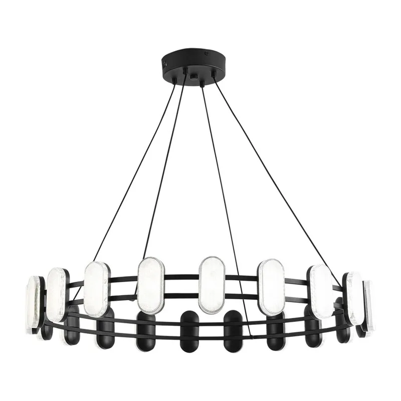 8342/40L LEDIO LN26 226 черный/белый металл/акрил Люстра подвесная LED 40W 4000K 220V OVELA