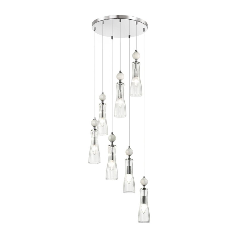 8268/7A NEOCLASSI LN26 159 хром/белый/прозрачный, металл/керамика/стекло Люстра каскадная Е14 7*40W 220V EMILY