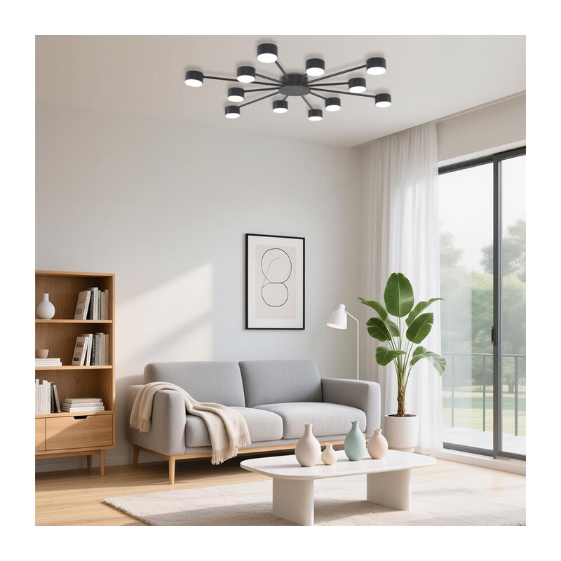 8344/12C COMFI LN26 251 черный, металл Люстра GX53 LED 12*7W 220V TORINA 4