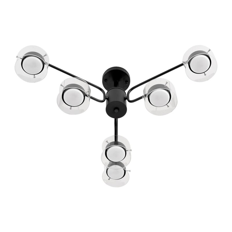 8349/6C COMFI LN26 232 черный/прозрачный, металл/стекло Светильник потолочный LED GX53 6*7W 220V NATALINA 4