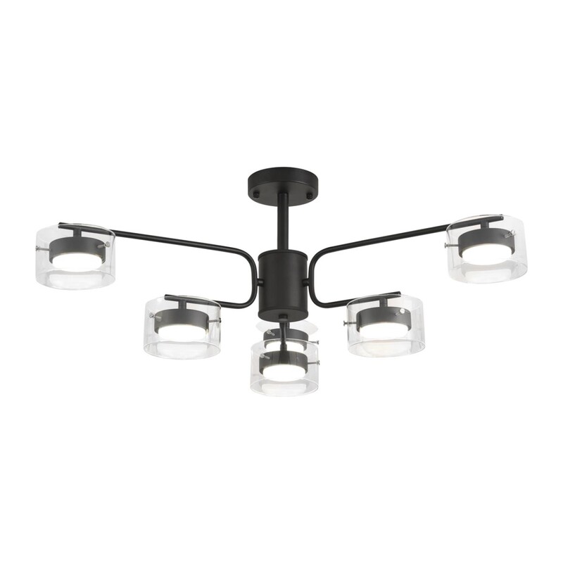 8349/6C COMFI LN26 232 черный/прозрачный, металл/стекло Светильник потолочный LED GX53 6*7W 220V NATALINA