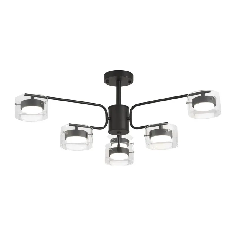 8349/6C COMFI LN26 232 черный/прозрачный, металл/стекло Светильник потолочный LED GX53 6*7W 220V NATALINA