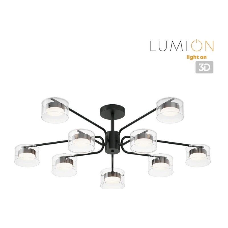 8349/10C COMFI LN26 232 черный/прозрачный, металл/стекло Светильник потолочный LED GX53 10*7W 220V NATALINA 2