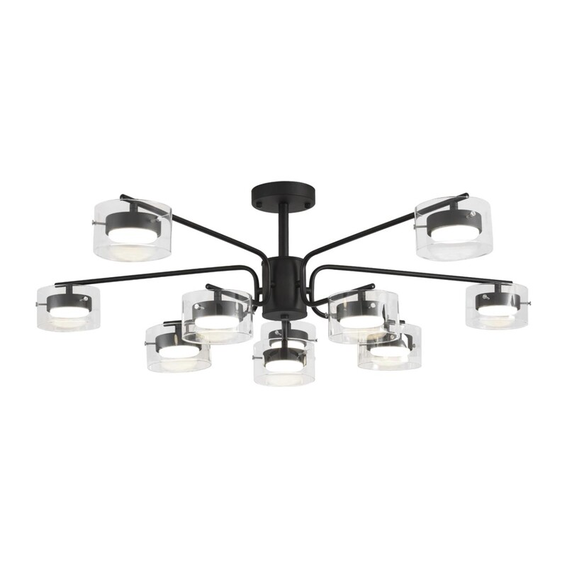 8349/10C COMFI LN26 232 черный/прозрачный, металл/стекло Светильник потолочный LED GX53 10*7W 220V NATALINA