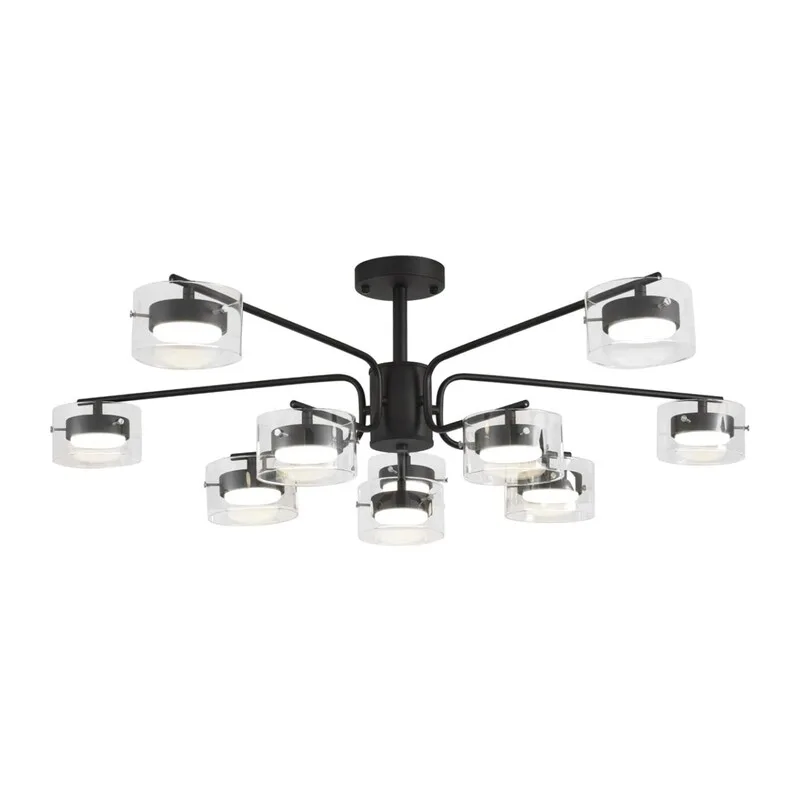 8349/10C COMFI LN26 232 черный/прозрачный, металл/стекло Светильник потолочный LED GX53 10*7W 220V NATALINA