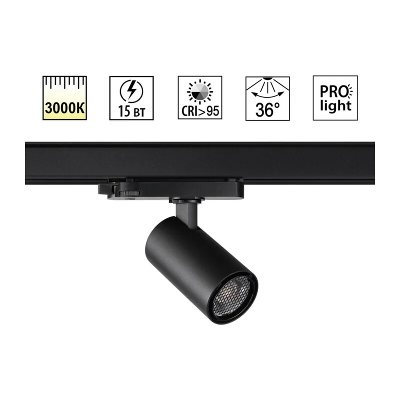 359562 PORT NT25 310 черный Светильник трехфазный трековый светодиодный IP20 LED 3000К 15W 220-240V HELIX
