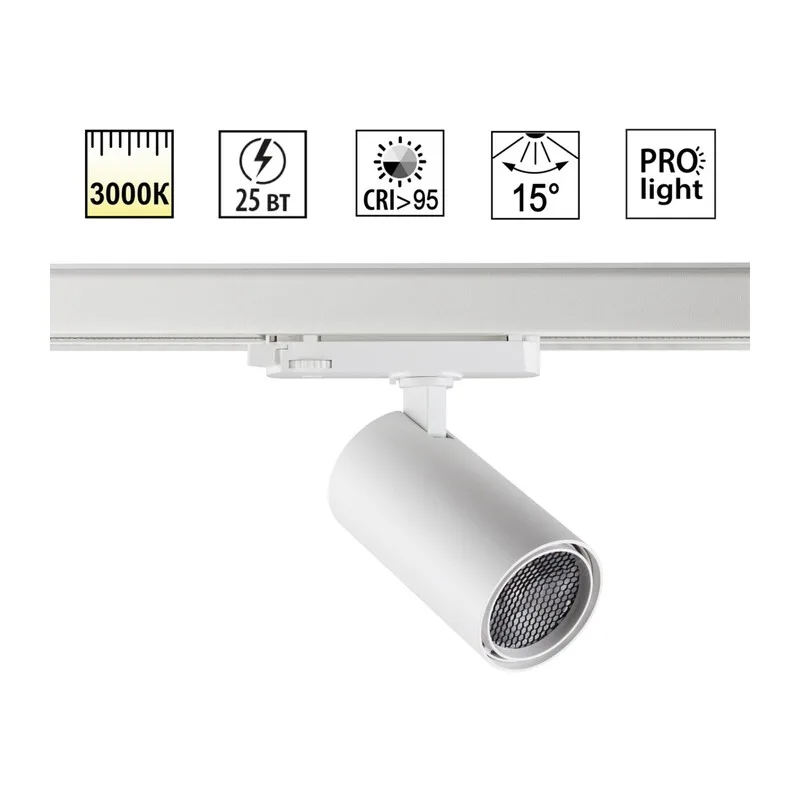 359575 PORT NT25 312 белый Светильник трехфазный трековый светодиодный IP20 LED 25W 3000K 220-240V HELIX