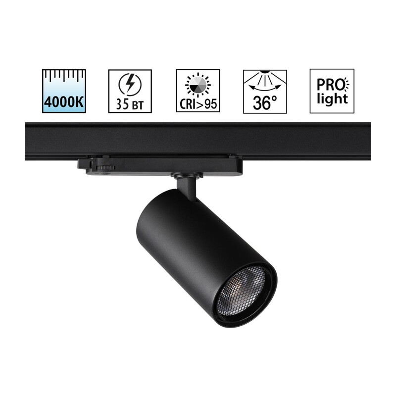 359576 PORT NT25 310 черный Светильник трехфазный трековый светодиодный IP20 LED 35W 4000K 220-240V HELIX 5