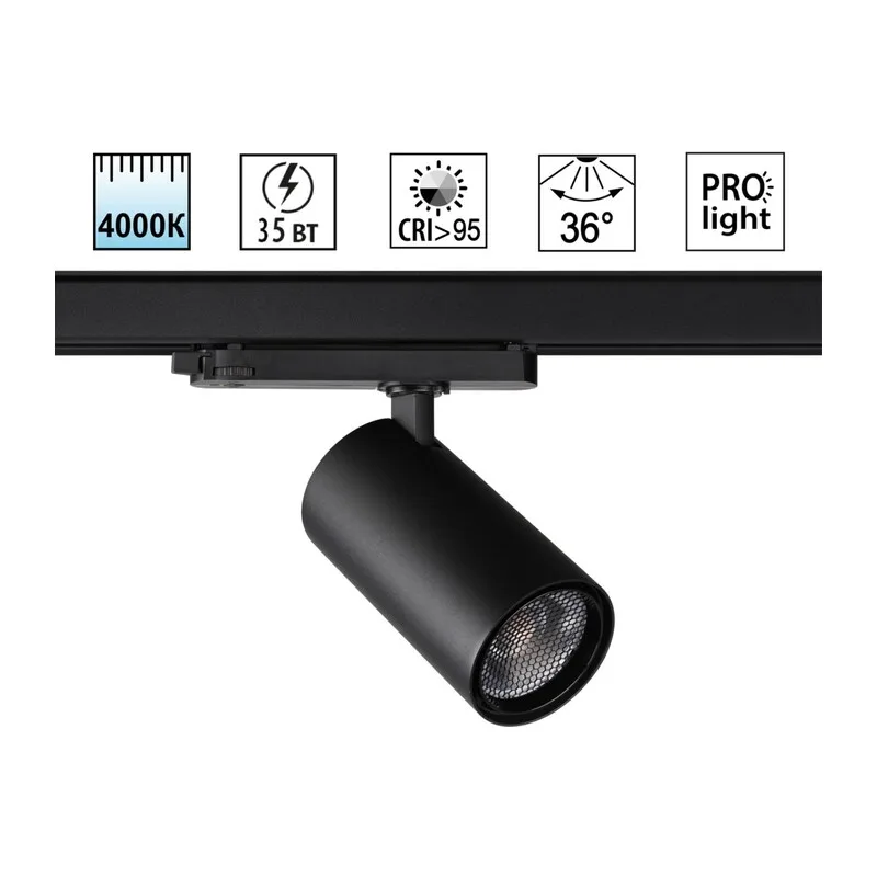 359576 PORT NT25 310 черный Светильник трехфазный трековый светодиодный IP20 LED 35W 4000K 220-240V HELIX