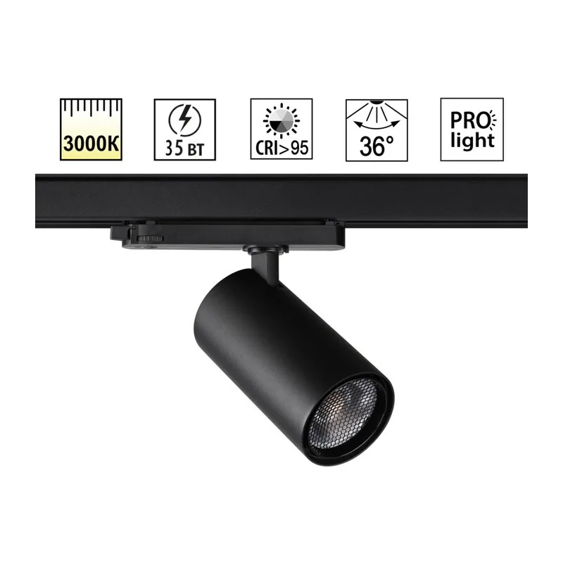359578 PORT NT25 310 черный Светильник трехфазный трековый светодиодный IP20 LED 35W 3000K 220-240V HELIX