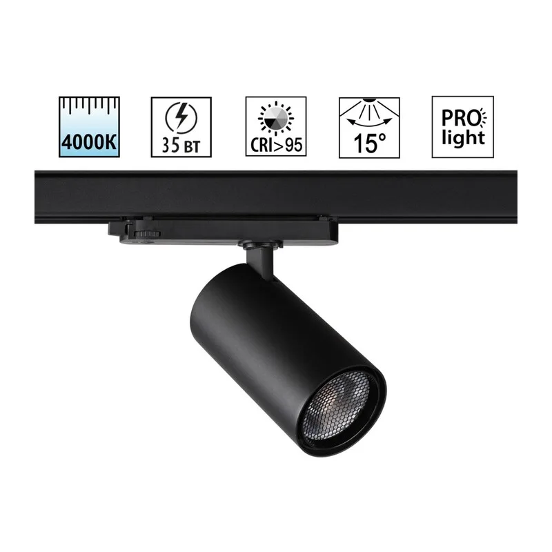 359580 PORT NT25 312 черный Светильник трехфазный трековый светодиодный IP20 LED 35W 4000K 220-240V HELIX