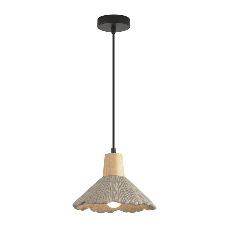 8351/1A SUSPENTIONI LN26 326 черный/серый/бежевый, металл/дерево/цемент Подвес E27 60W 220V EOLIANA