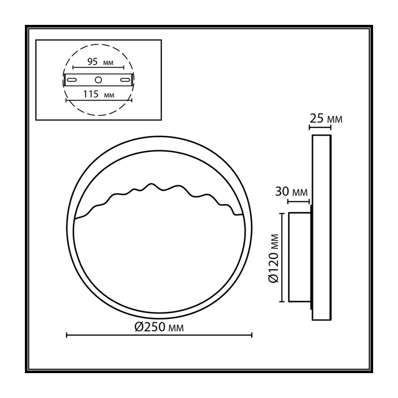 4359/9WL ECODESIGN ODL26 169 Настенный светильник белый/мрамор/металл IP20 LED 9W 262Лм 3000K 220-240V VALLEY 3