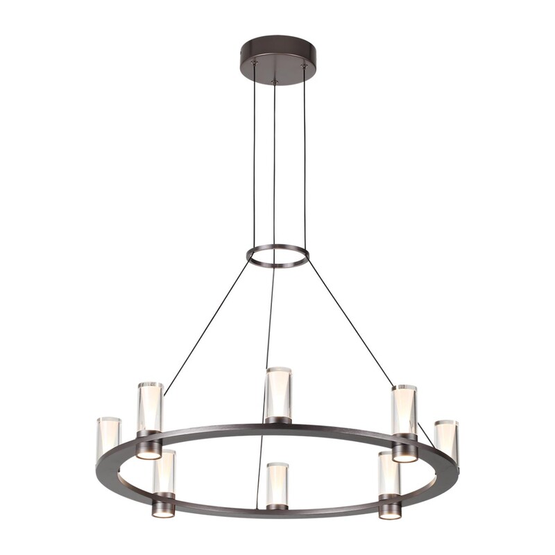 7143/55L HIGHTECH ODL26 513 Подвесной светильник темный никель/акрилл/металл IP20 LED 45W 4260Лм 3000K 180° 220V DEFANCE