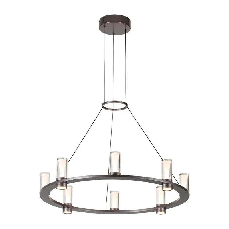 7143/55L HIGHTECH ODL26 513 Подвесной светильник темный никель/акрилл/металл IP20 LED 45W 4260Лм 3000K 180° 220V DEFANCE