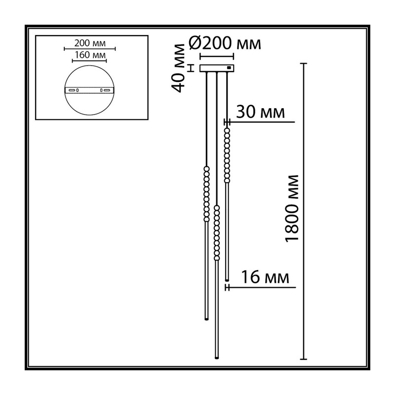 7149/33L HIGHTECH ODL26 221 Подвесной светильник черный/акрилл/металл IP20 LED 32W 2200Лм 3500K 300° 220V MONELLA 3