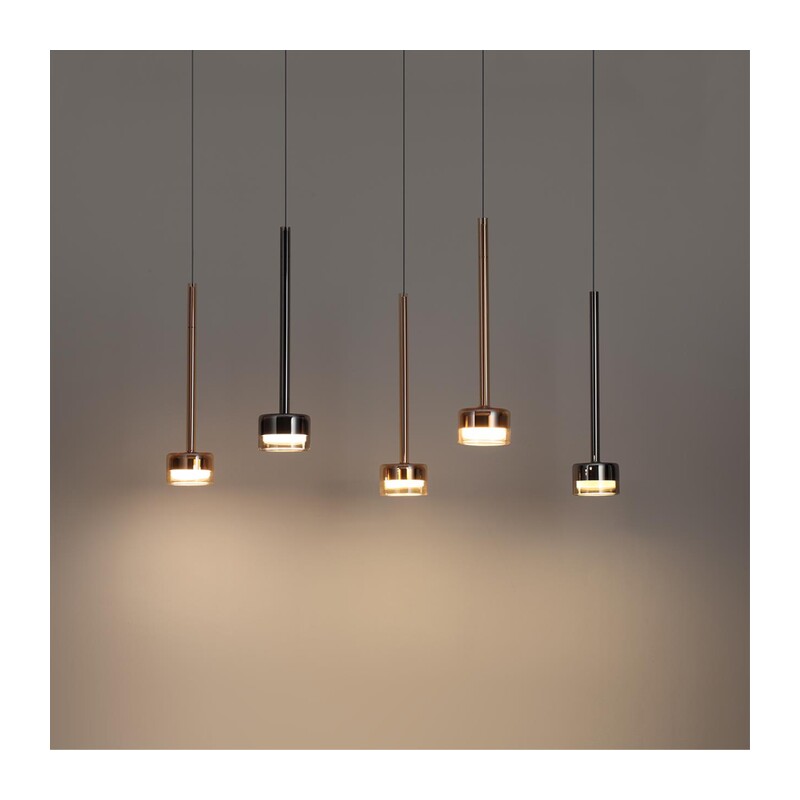 7152/10L HIGHTECH ODL26 347 Подвесной светильник медь/янтарное стекло/металл IP20 LED 10W 3000K 220V LASLO 5