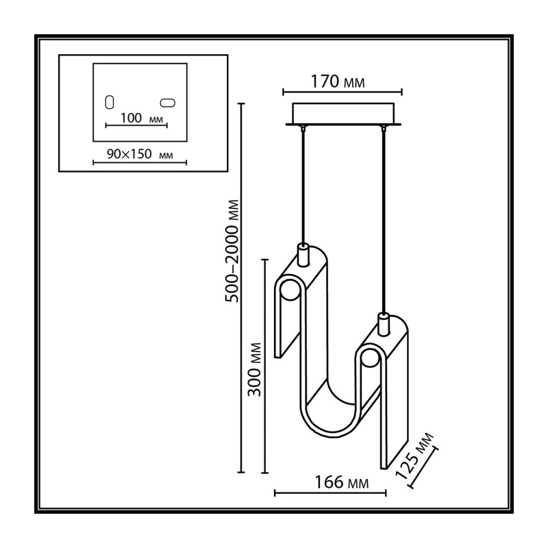 5106/11L L-VISION ODL26 549 брашинг/дымчатый металл/стекло Подвес LED x 11W 4000K FLOW 2