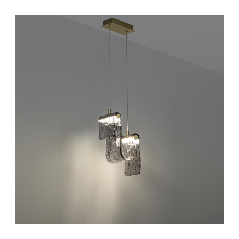 5106/11L L-VISION ODL26 549 брашинг/дымчатый металл/стекло Подвес LED x 11W 4000K FLOW 3