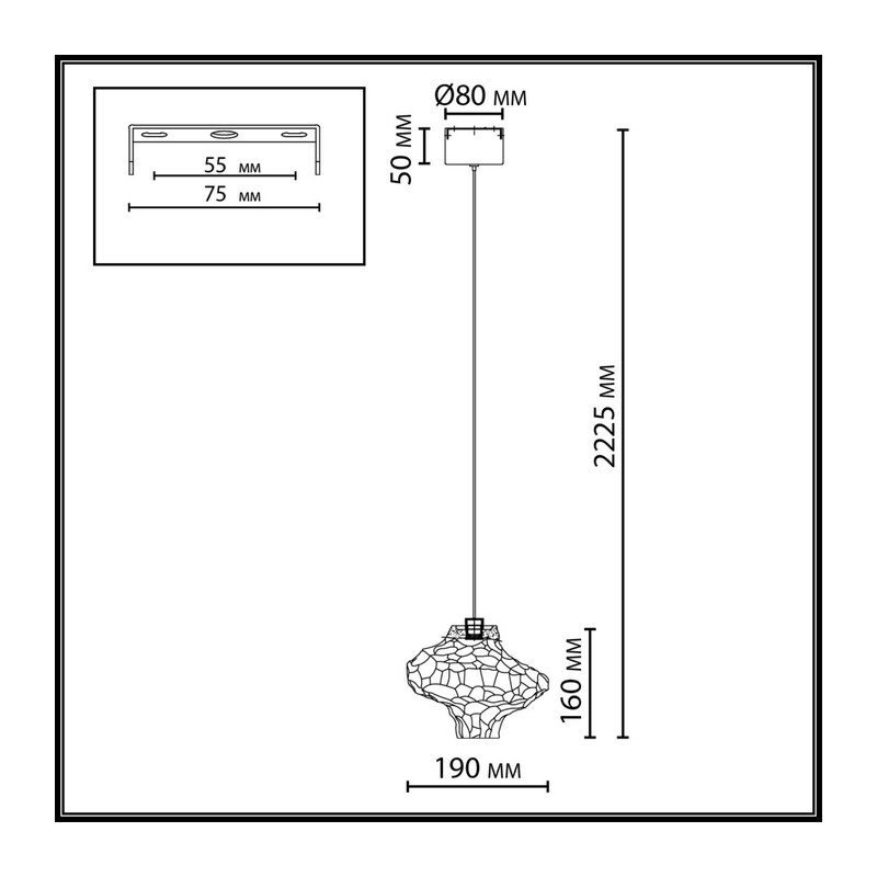 5108/3L L-VISION ODL26 247 металл/стекло Подвес LED x 3W 4000K ORDI 2