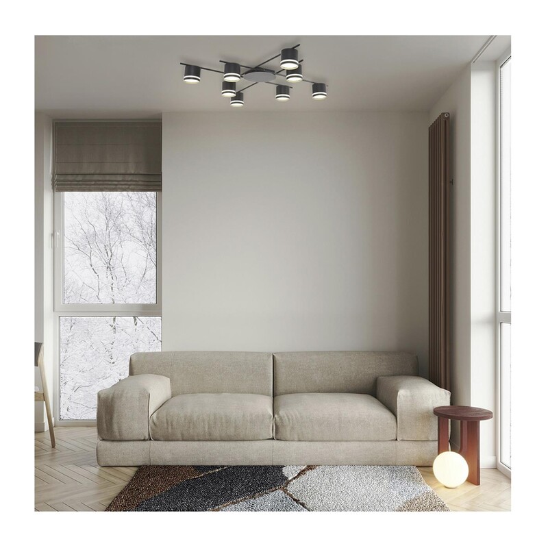 8362/8C COMFI LN 000 черный, металл/акрил Светильник потолочный GX53 LED 8*7W 220V BERTY 4