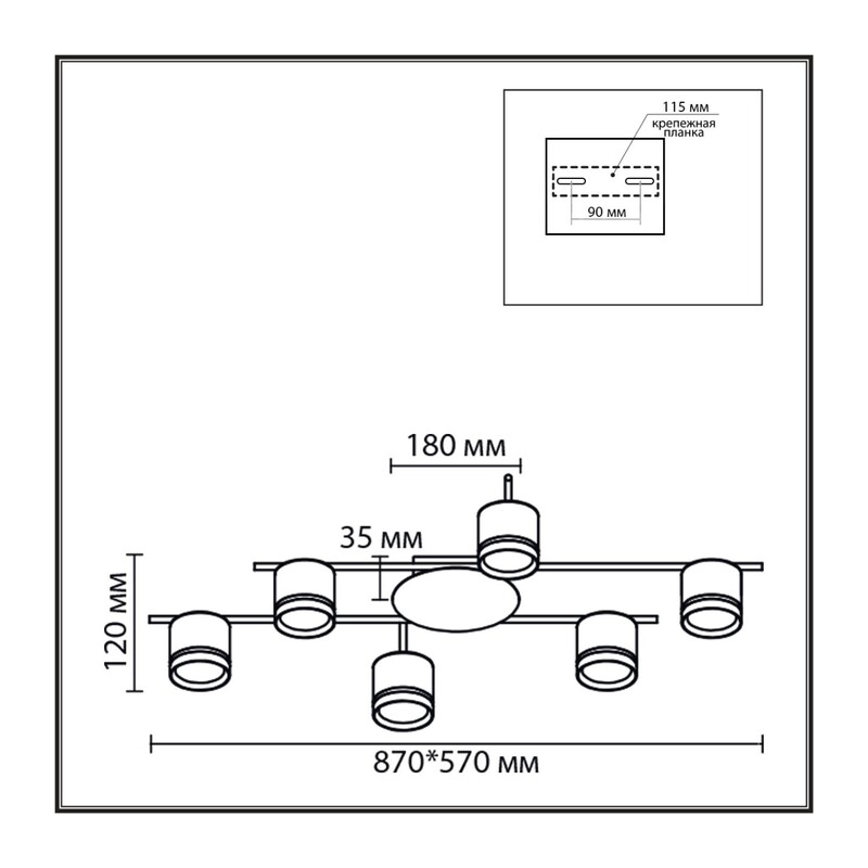 8362/6C COMFI LN 000 черный, металл/акрил Светильник потолочный GX53 LED 6*7W 220V BERTY 2