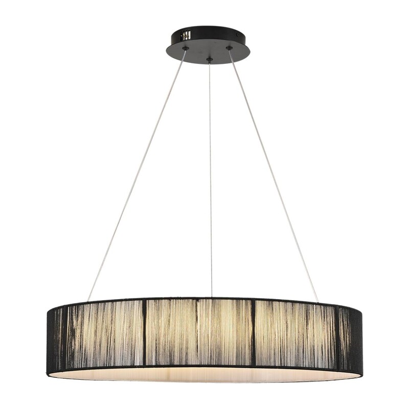 8371/40L LEDIO LN26 258 черный, металл/текстиль/силикон Люстра подвесная LED 40W 3000/4000/6000K 220V KAVA