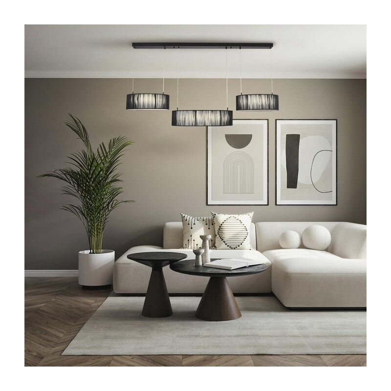 8371/70L LEDIO LN26 258 черный, металл/текстиль/силикон Люстра подвесная LED 70W 3000/4000/6000K 220V KAVA 5