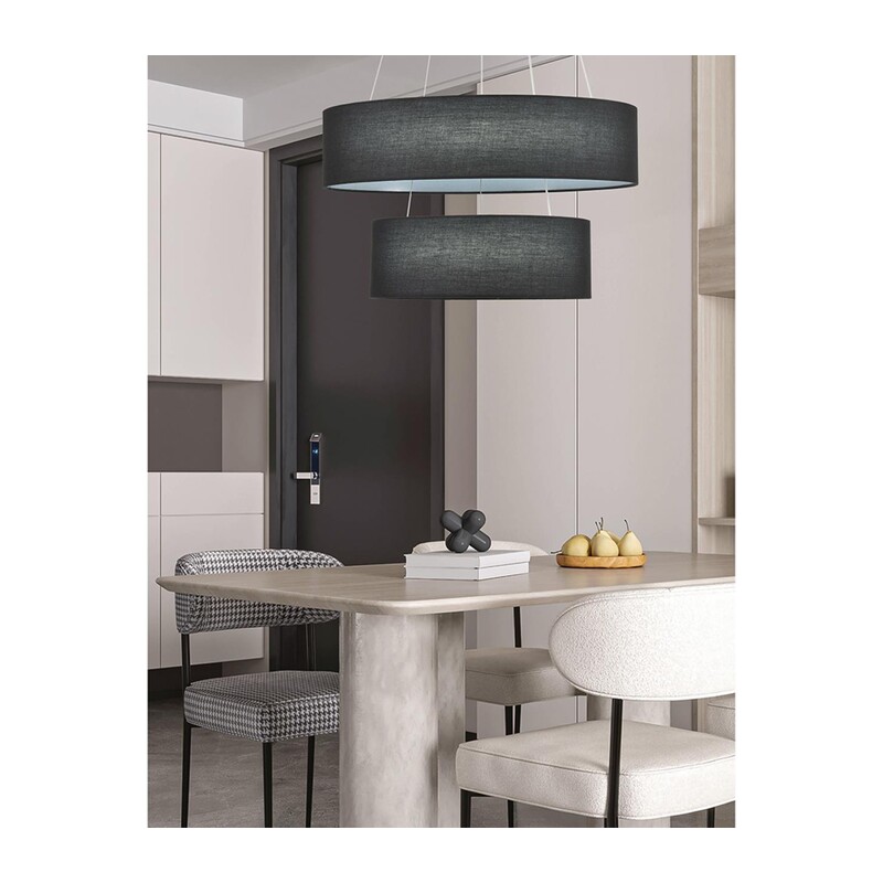 8373/55L LEDIO LN26 257 черный, металл/текстиль/силикон Люстра подвесная LED 55W 3000/4000/6000K 220V SAVA 5