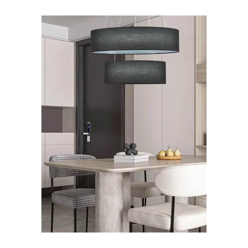 8373/55L LEDIO LN26 257 черный, металл/текстиль/силикон Люстра подвесная LED 55W 3000/4000/6000K 220V SAVA 5
