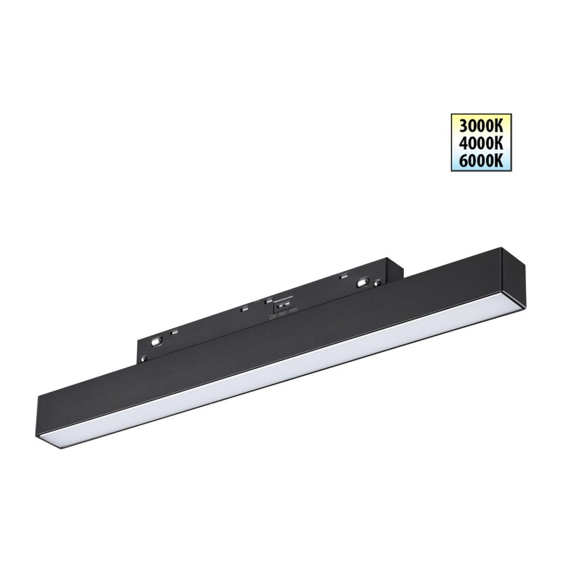 359617 SHINO NT25 158 черный Трековый светильник для низков. шинопровода с переключ. цв. темпер. IP20 LED 3000К\4000К\6000К 10W 48V FLUM 5