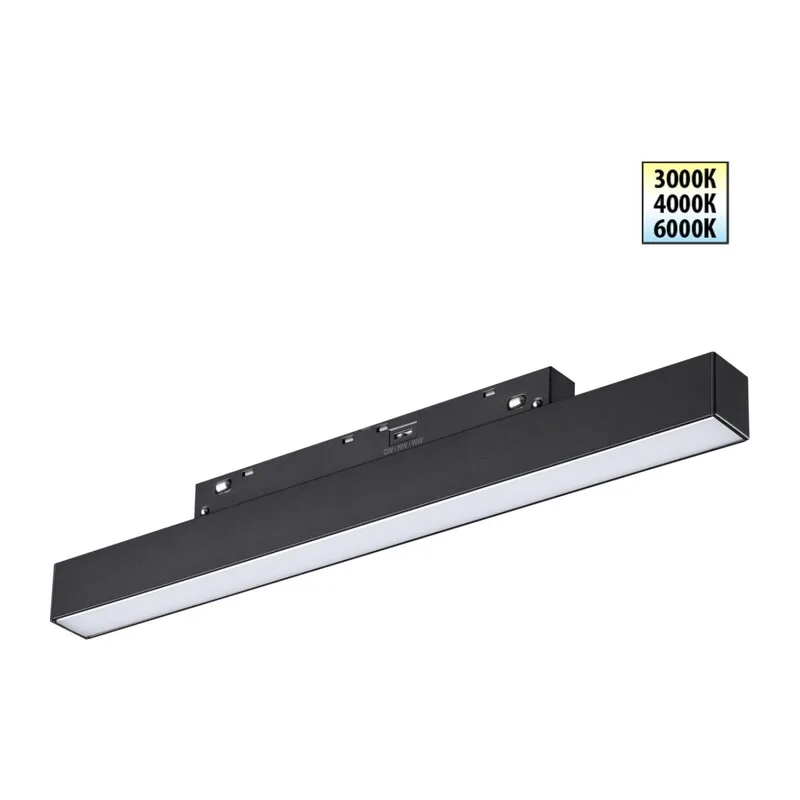 359617 SHINO NT25 158 черный Трековый светильник для низков. шинопровода с переключ. цв. темпер. IP20 LED 3000К\4000К\6000К 10W 48V FLUM