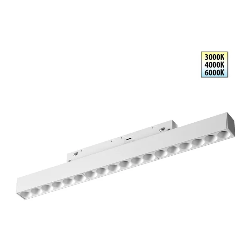 359622 SHINO NT25 158 белый Трековый светильник для низков. шинопровода с переключ. цв. темпер. IP20 LED 3000К\4000К\6000К 18W 48V FLUM