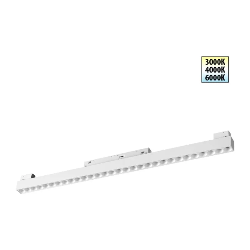 359624 SHINO NT25 158 белый Трековый светильник для низков. шинопровода с переключ. цв. темпер. IP20 LED 3000К\4000К\6000К 30W 48V FLUM