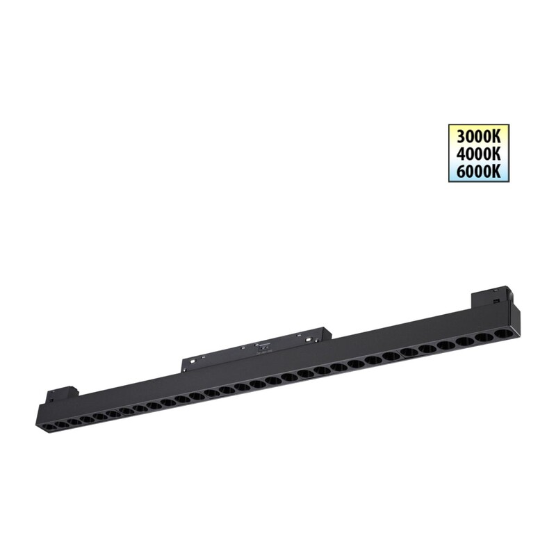 359625 SHINO NT25 158 черный Трековый светильник для низков. шинопровода с переключ. цв. темпер. IP20 LED 3000К\4000К\6000К 30W 48V FLUM 5