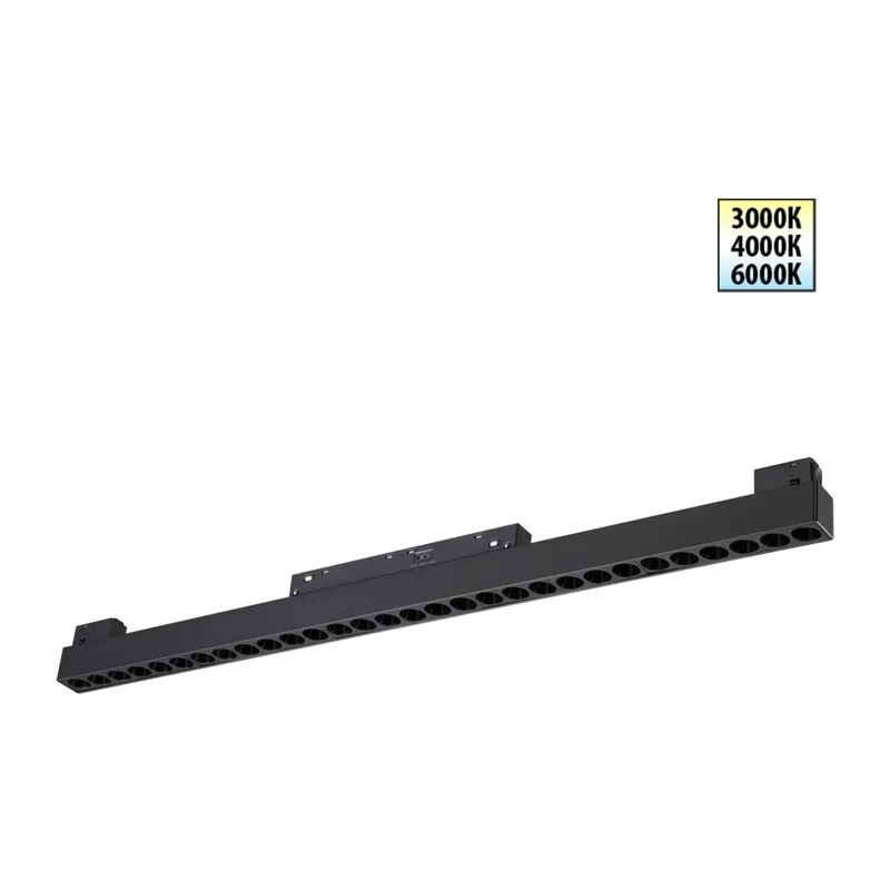359625 SHINO NT25 158 черный Трековый светильник для низков. шинопровода с переключ. цв. темпер. IP20 LED 3000К\4000К\6000К 30W 48V FLUM