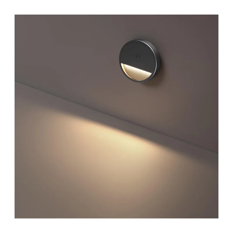 359708 OVER NT25 434 серый Светильник накладной сенсорный для лестниц IP20  LED 0.4W 3000К 1000mAh Li-ion, 5V VESPERA 2
