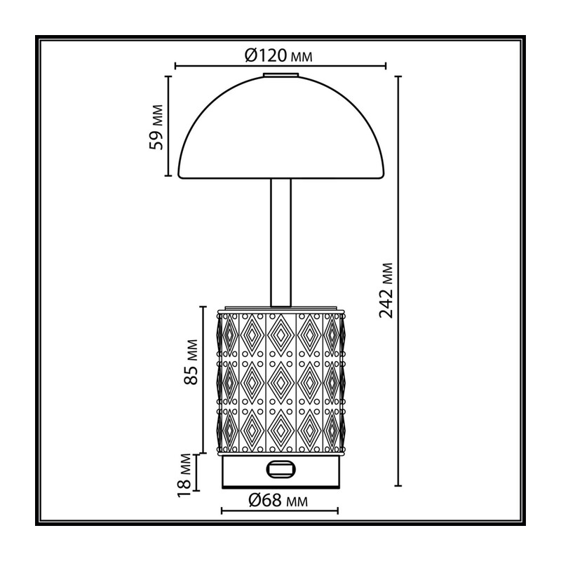5453/3TL L-VISION ODL_EX26 010 светлая бронза/кофейный/бежевый/металл/керамика Настольная лампа беспроводная LED*3W 3000K LULU 2