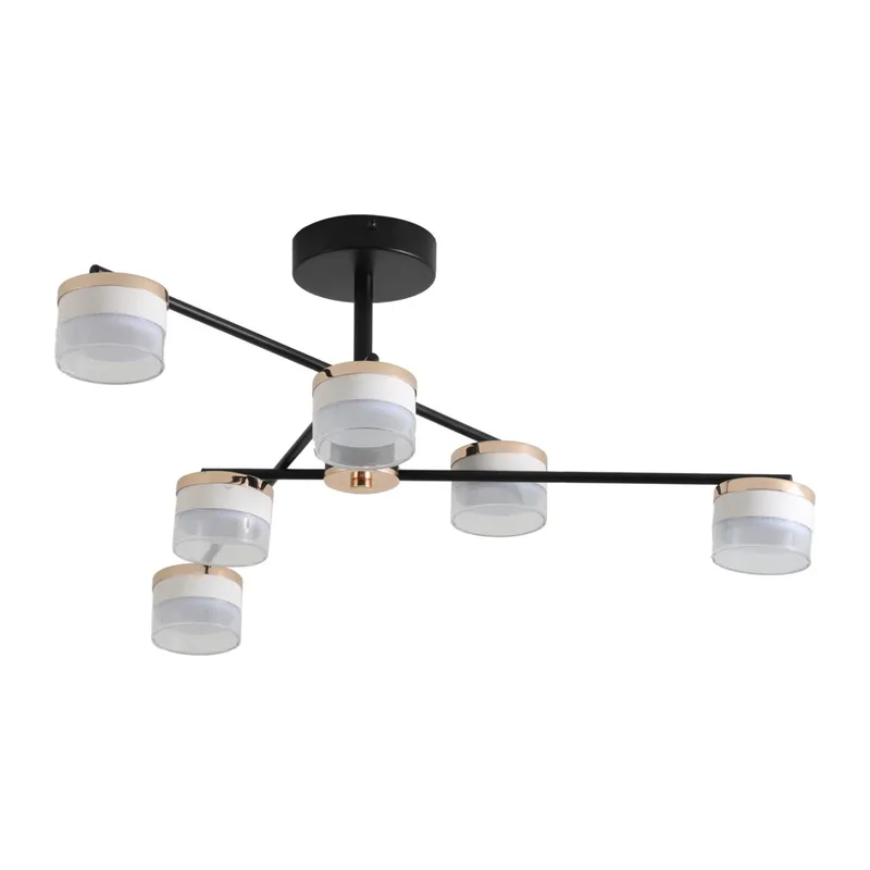 8403/6C COMFI LN 000 черный/золотой, металл/акрил Светильник потолочный GX53 LED 6*7W 220V CHARLY