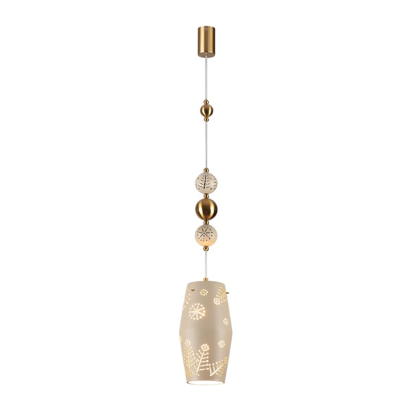 5444/1 PENDANT ODL_EX26 031 бежевый/античная бронза/металл/керамика Подвес E27 1*40W KARELIA
