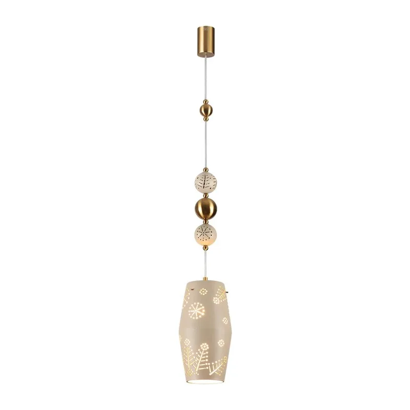 5444/1 PENDANT ODL_EX26 031 бежевый/античная бронза/металл/керамика Подвес E27 1*40W KARELIA