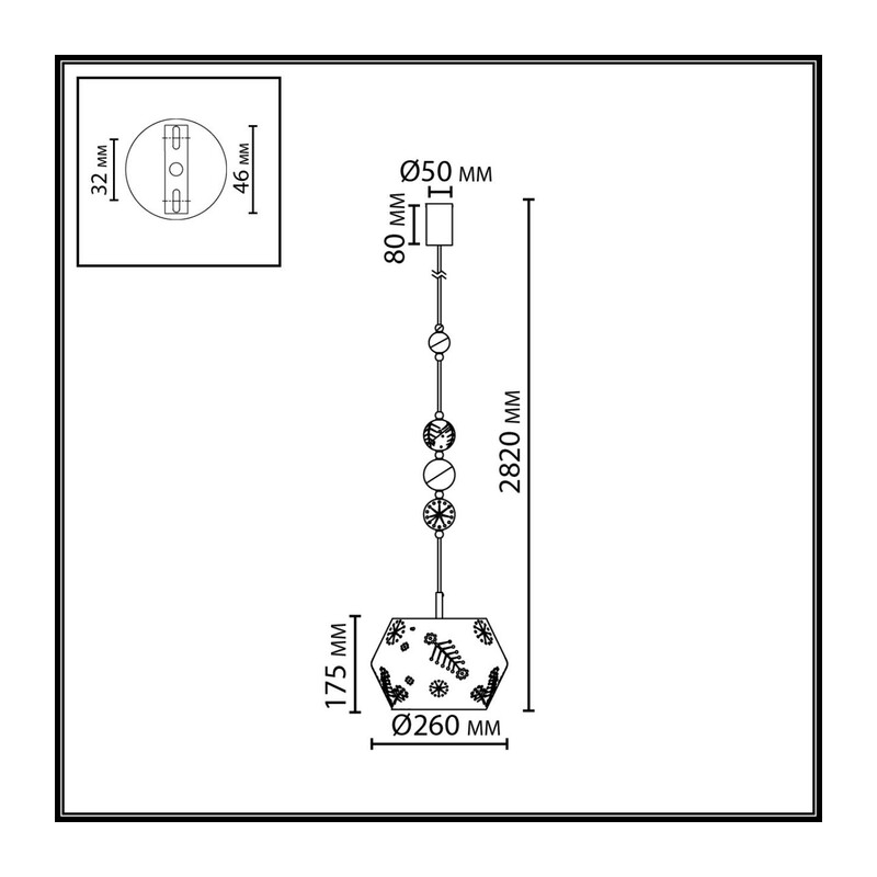 5444/1A PENDANT ODL_EX26 031 бежевый/античная бронза/металл/керамика Подвес E27 1*40W KARELIA 2