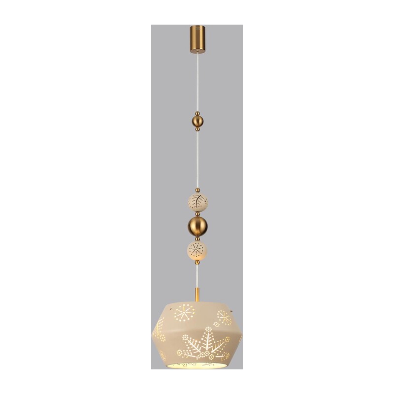 5444/1A PENDANT ODL_EX26 031 бежевый/античная бронза/металл/керамика Подвес E27 1*40W KARELIA 3