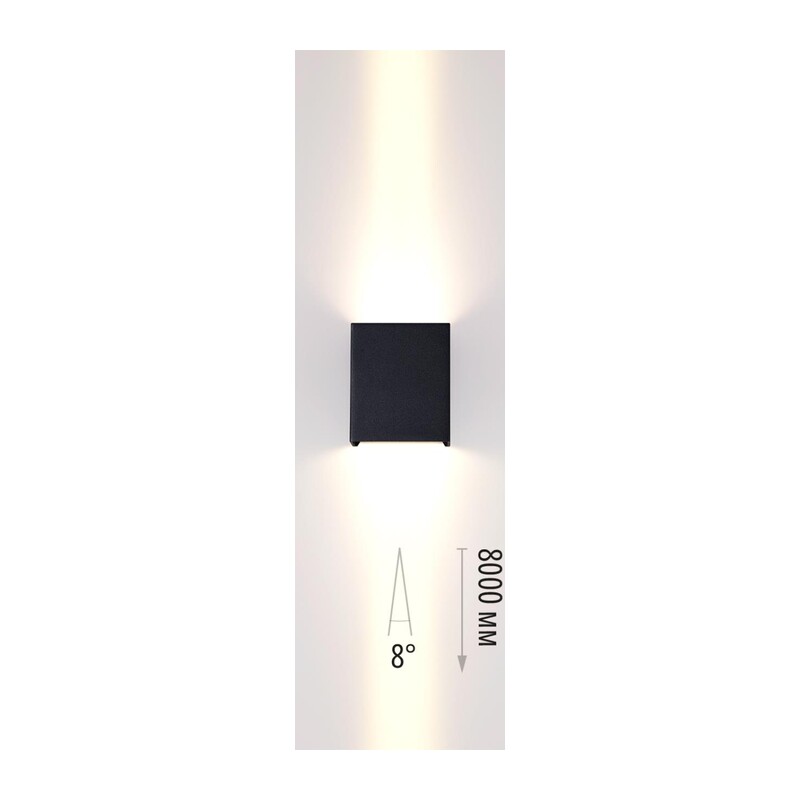 7188/10WL NATURE ODL26 Фасадный светильник черный/металл IP65 LED 2*5W 3000K 8° 85-265V ARROW 5