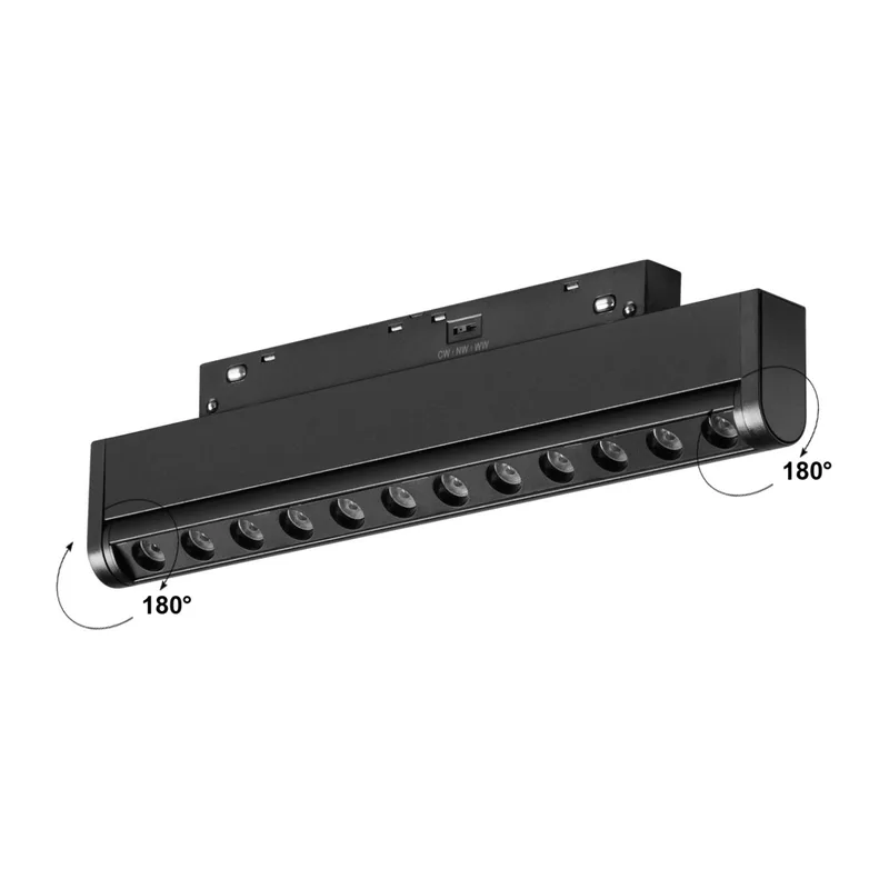 359654 SHINO NT26 166 черный Трековый светильник для низков. шинопровода с переключ. цв. темпер. IP20 LED 3000К\4000К\6000К 12W 48V FLUM 3